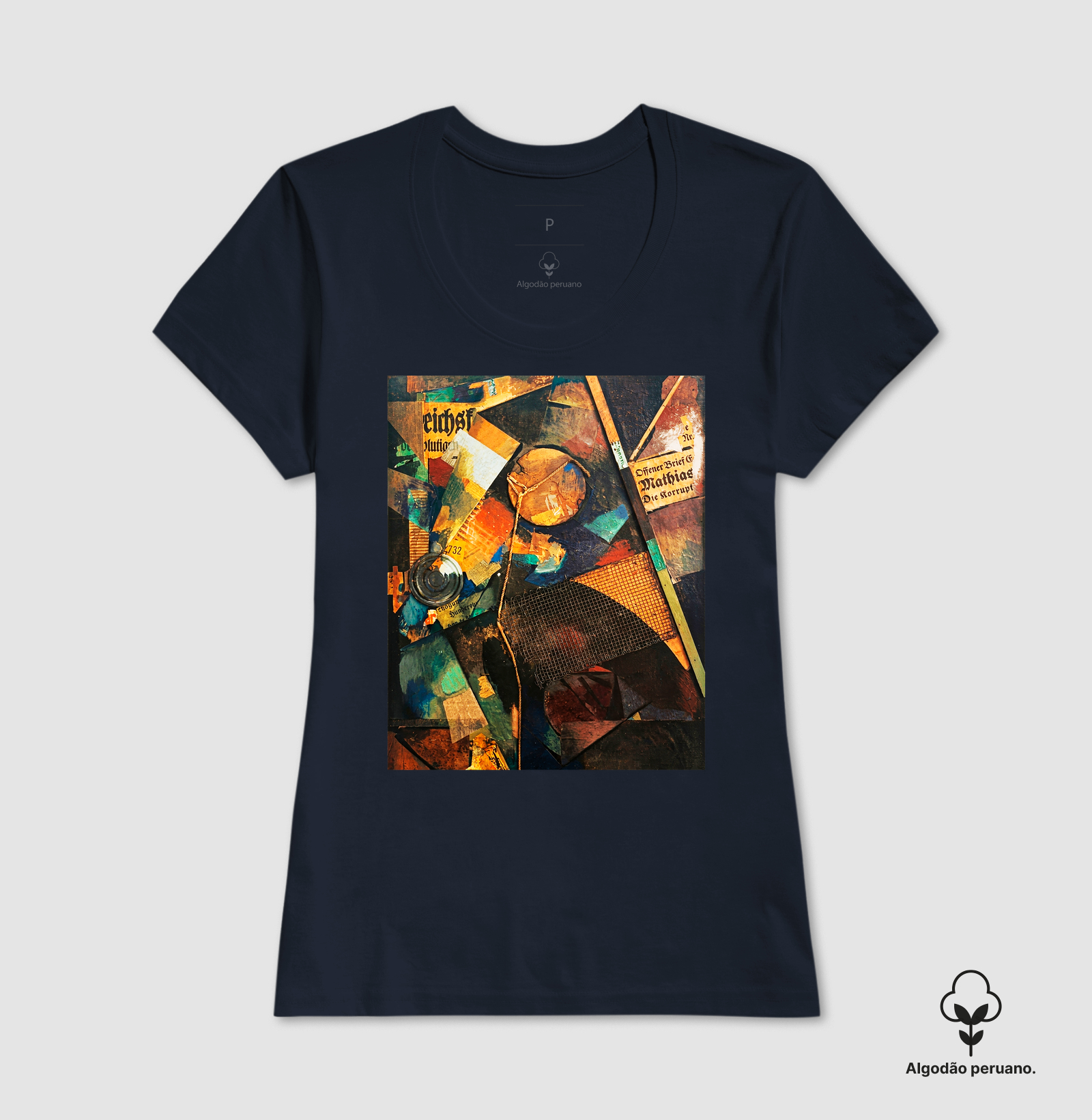 Camiseta Premium Algodão Tanguis Schwitters Pintura Abstrata Merzbild 1920 - Imagem 7