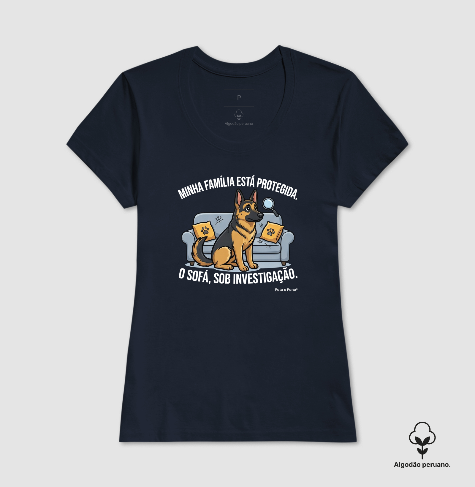 CAMISETA ALGODÃO PERUANO PASTOR ALEMÃO CORAÇÃO MOLE - Imagem 14