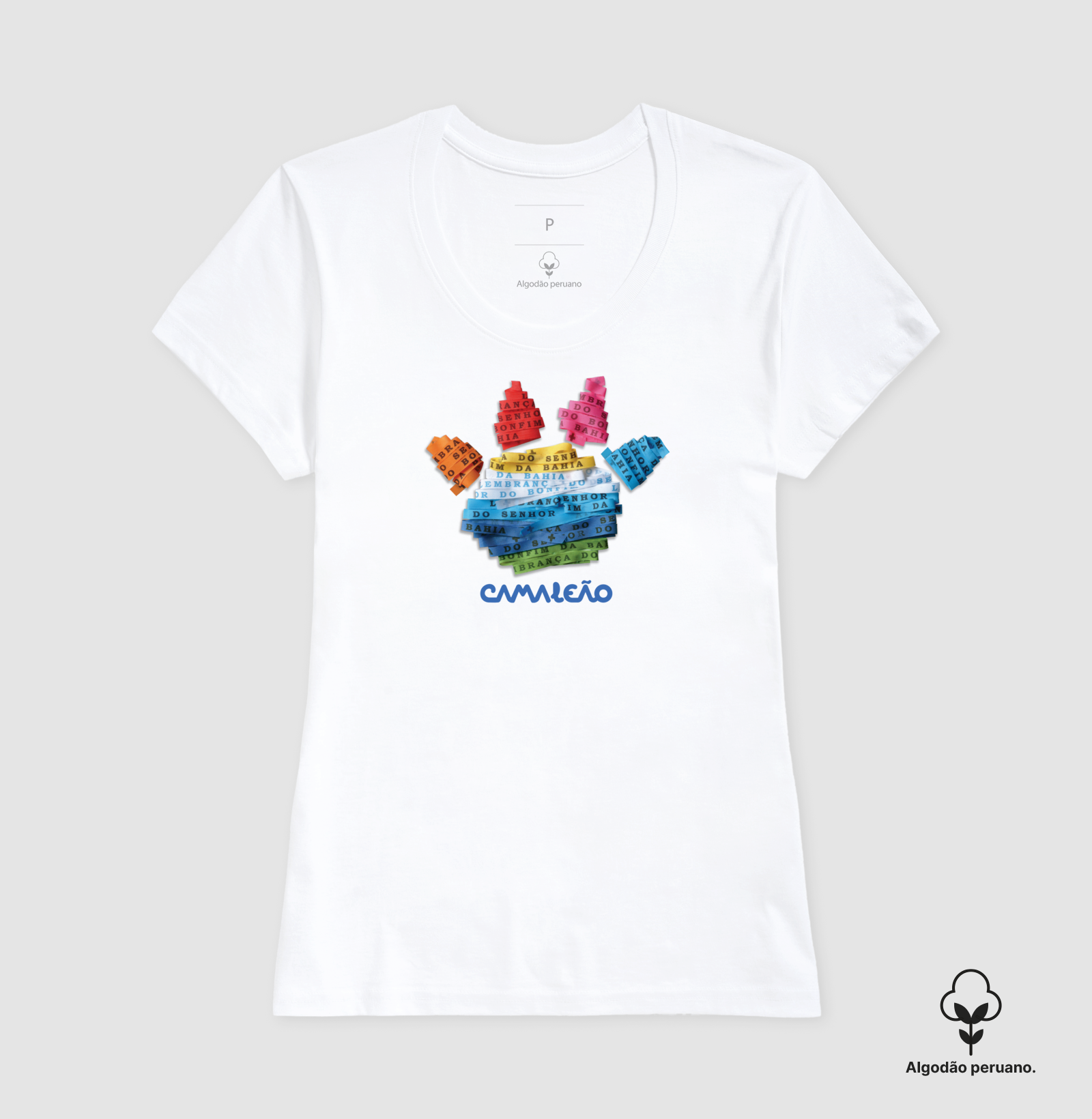 Camiseta Premium Feminina Camaleão Senhor do Bonfim - Algodão Pima