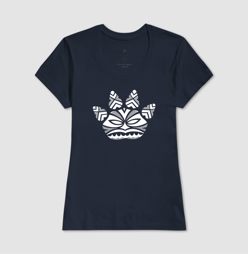 Camiseta Feminina Camaleão Pata Maori Mascara