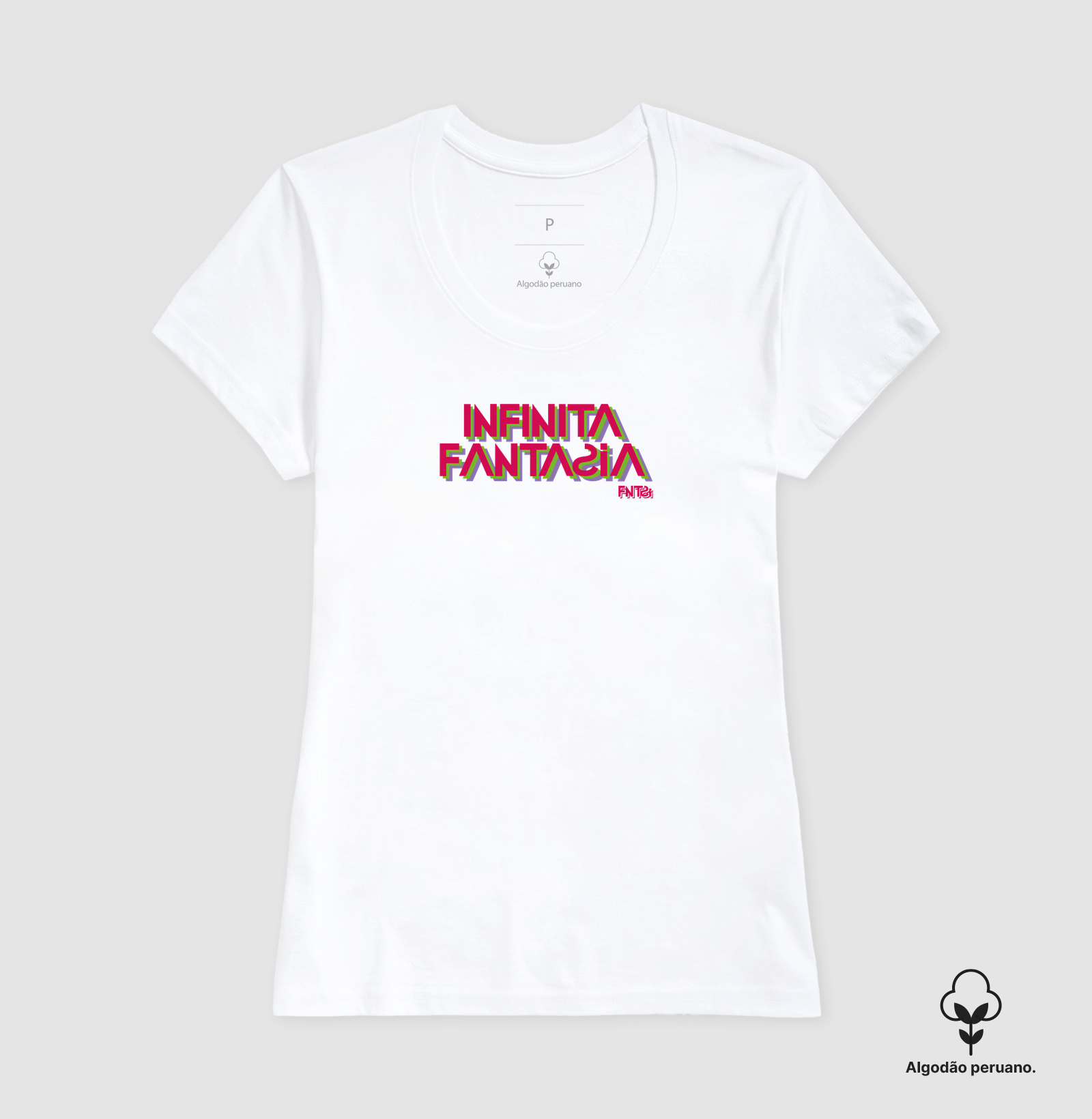 T-SHIRT "INFINITA FANTASIA" / LETTERING MÉDIO (ALGODÃO PERUANO)