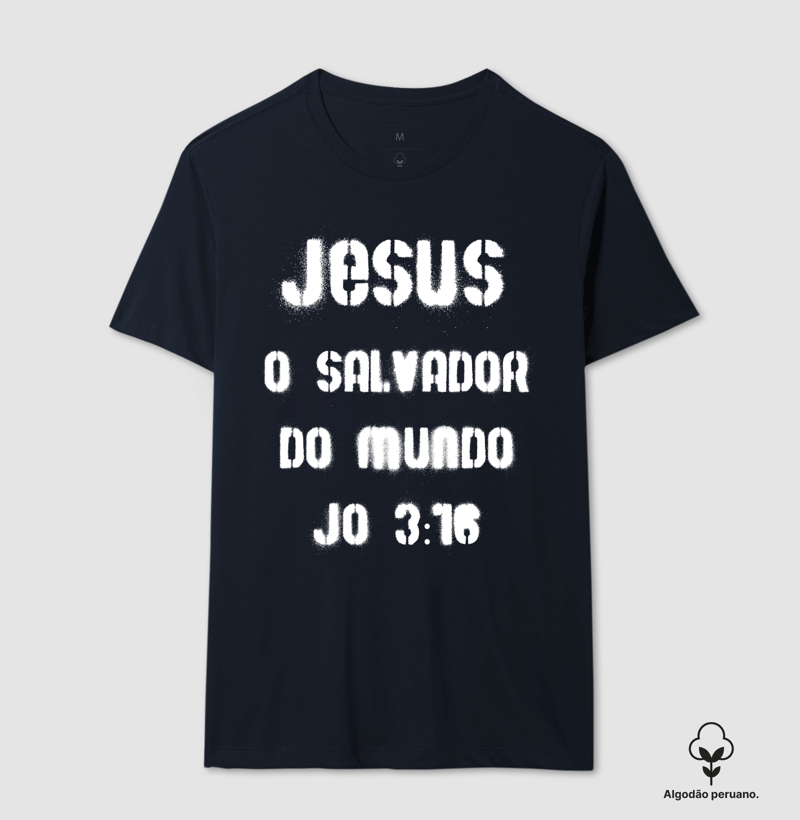 Camiseta Algodão Peruano Cristã O Salvador do Mundo - Imagem 4
