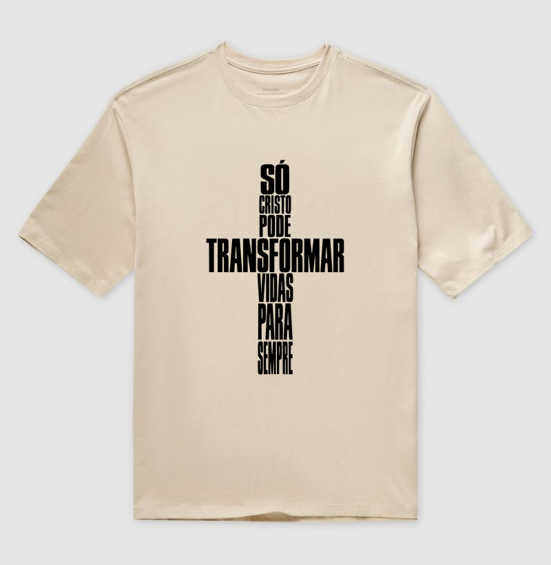 Camiseta Oversized Só Cristo Muda Vidas - Imagem 3