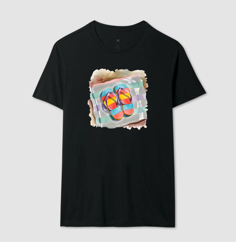 Camiseta Algodão Premium - Chinelos de Verão  - Imagem 2
