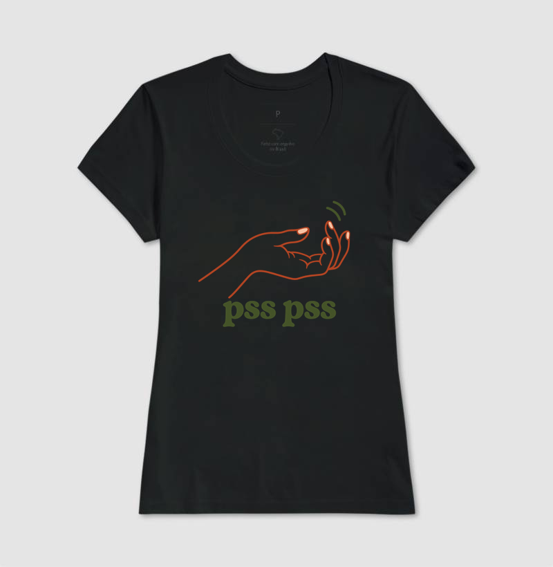 Camiseta Gato Engraçada "pss pss" | Cat Lover | Pelo & Pano - Imagem 3