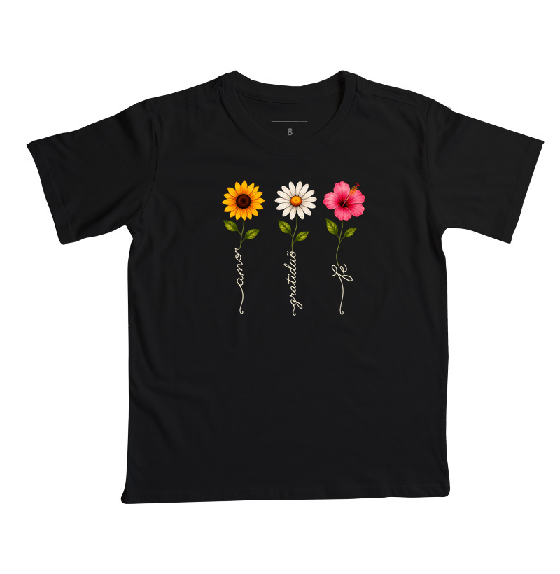 Camiseta Floresça com amor, fé e gratidão. - Imagem 6