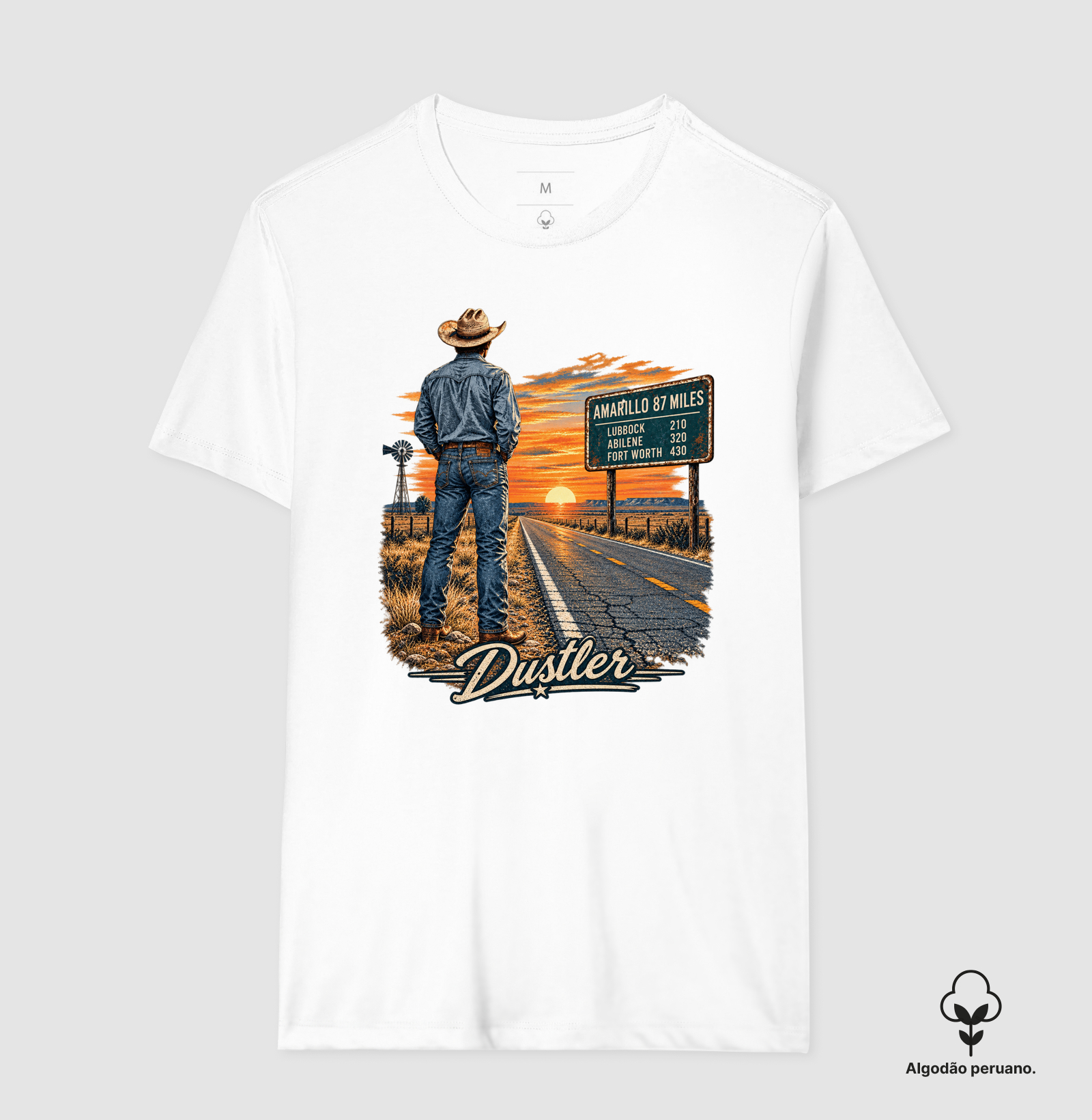 Camiseta Country Masculina Amarillo Road Dustler South Co. Algodão Peruano Premium - Imagem 2