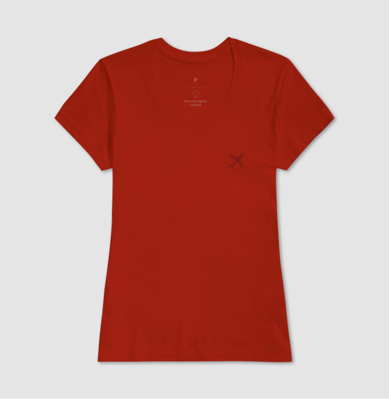 Camiseta Minimalista com detalhe de Avião vermelho escuro - Imagem 11