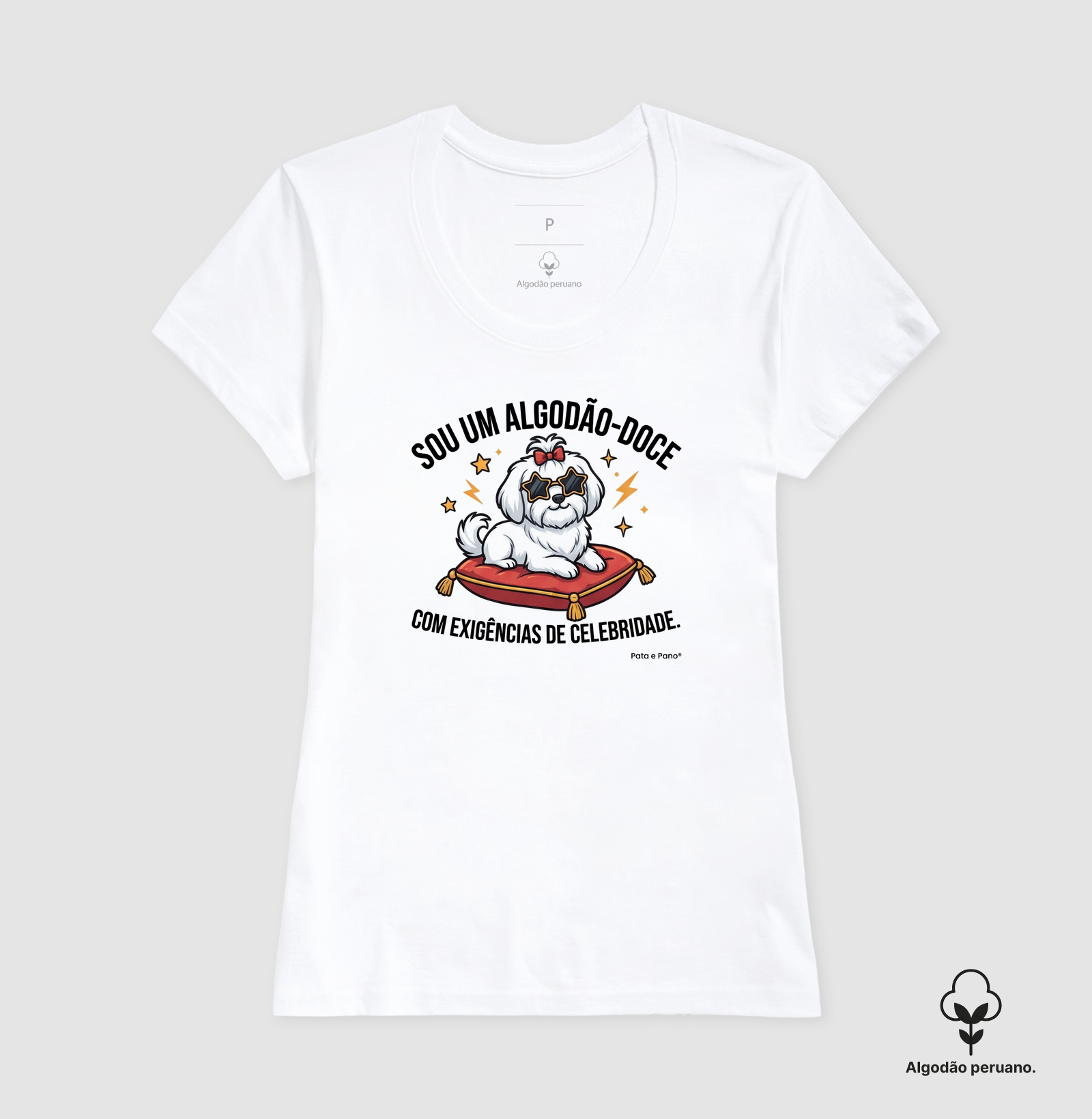 CAMISETA ALGODÃO PERUANO MALTÊS ALGODÃO-DOCE - Imagem 8