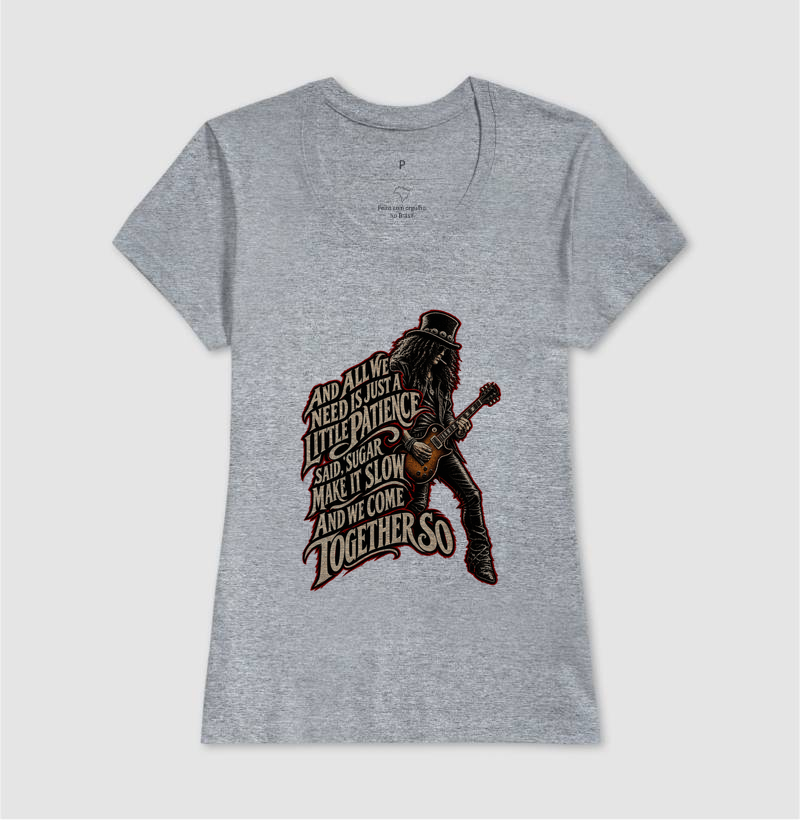 Camiseta Patience – Rock, Guitarra e Atitude | Estampa Vintage Rock - Imagem 9