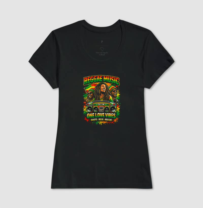 Camiseta One Love Vibes. Coleção Reggae Music. Masculina e Feminina. Algodão Premium. - Imagem 3