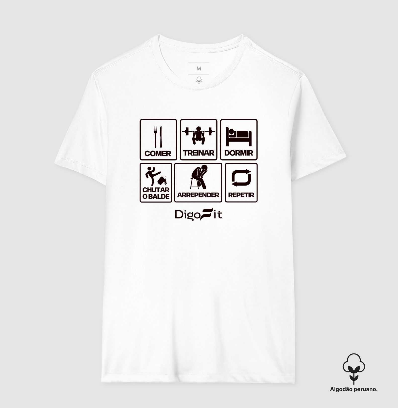 CAMISETA ALGODÃO PERUANO ACADEMIA CHUTANDO O BALDE - Imagem 7
