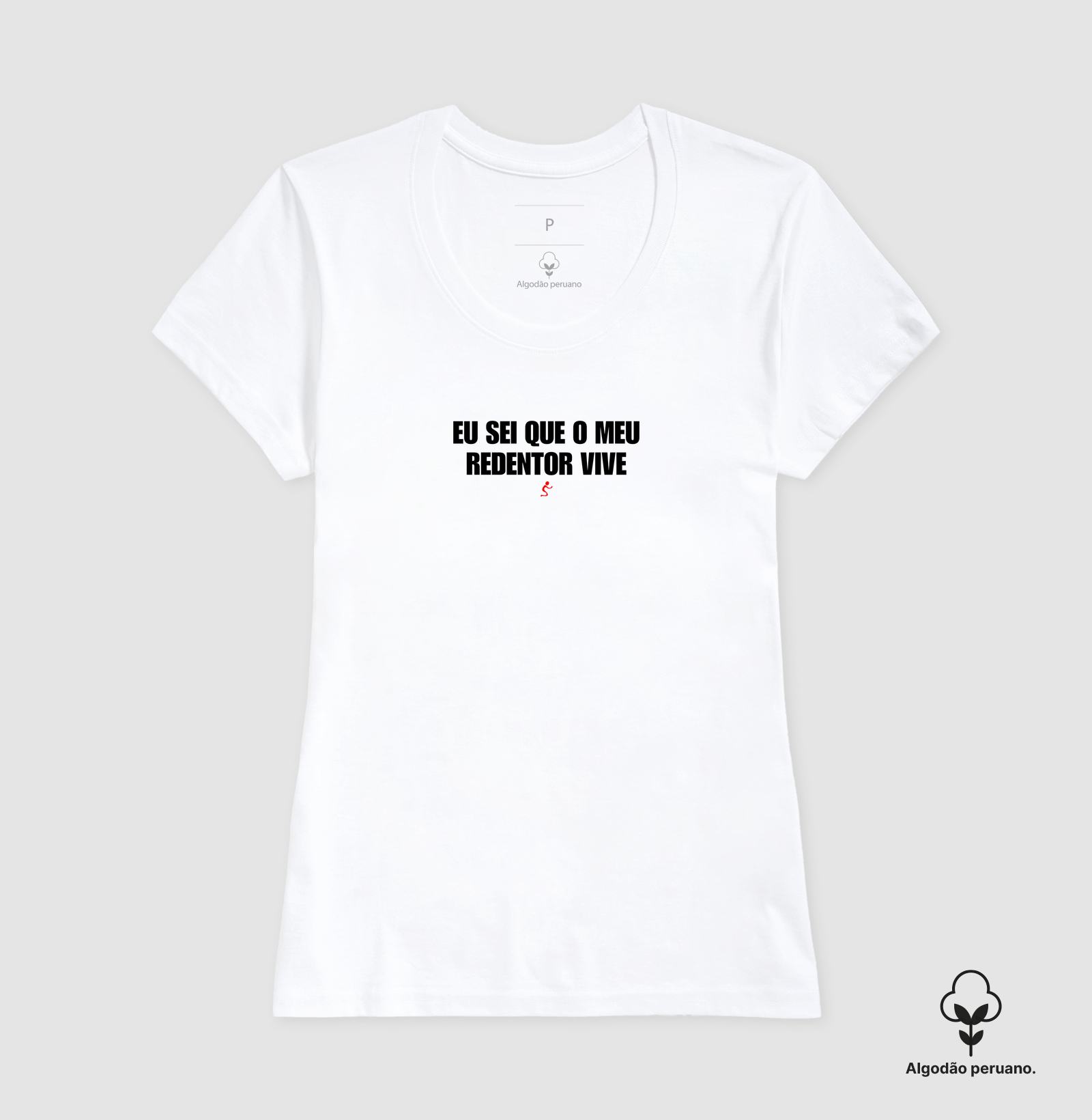 Camiseta Algodão Peruano Cristã Meu Redentor Vive - Imagem 5