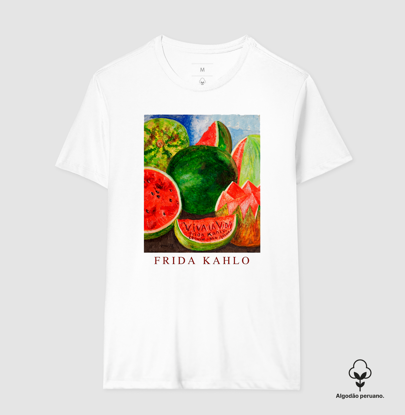 Camiseta Pintura Clássica Viva la Vida 1954 Premium Branca Frida Kahlo - Imagem 2