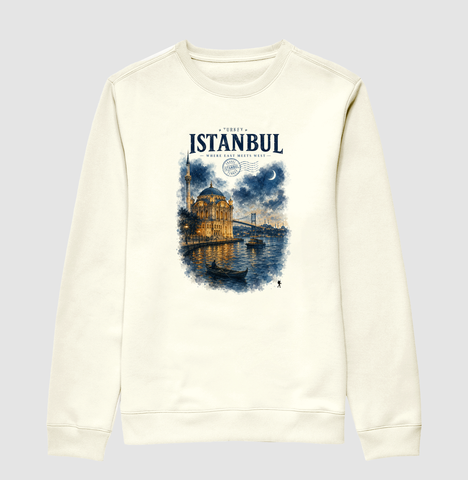 Camiseta Istanbul Turkey Where East Meets West | Aquarela Mesquita Bósforo | Colecao Fashion Travel - Imagem 2