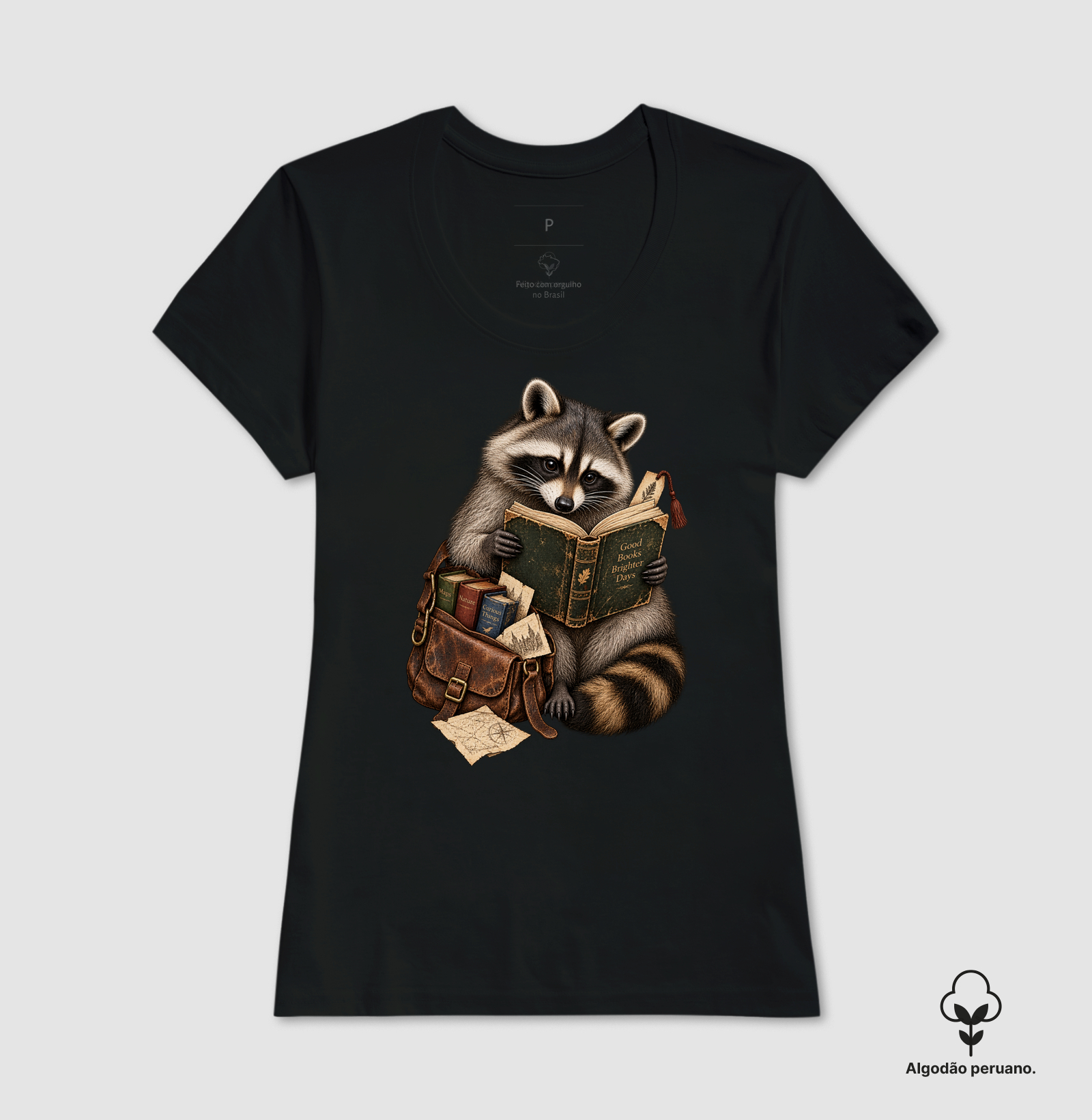 Camiseta Guaxinim Leitor - Imagem 4