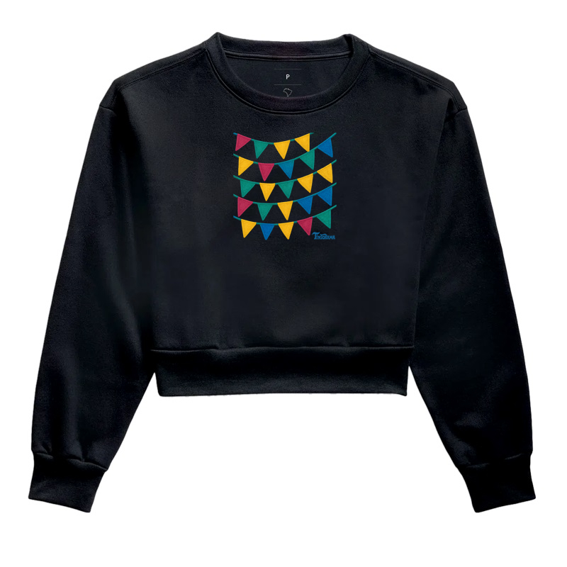 Moletom Cropped "bandeirolas"