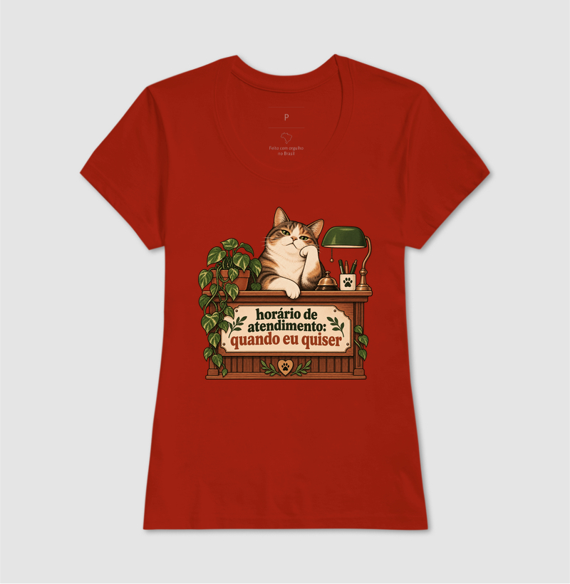 Camiseta Gato Engraçada "horário de atendimento" | Pelo & Pano - Imagem 11