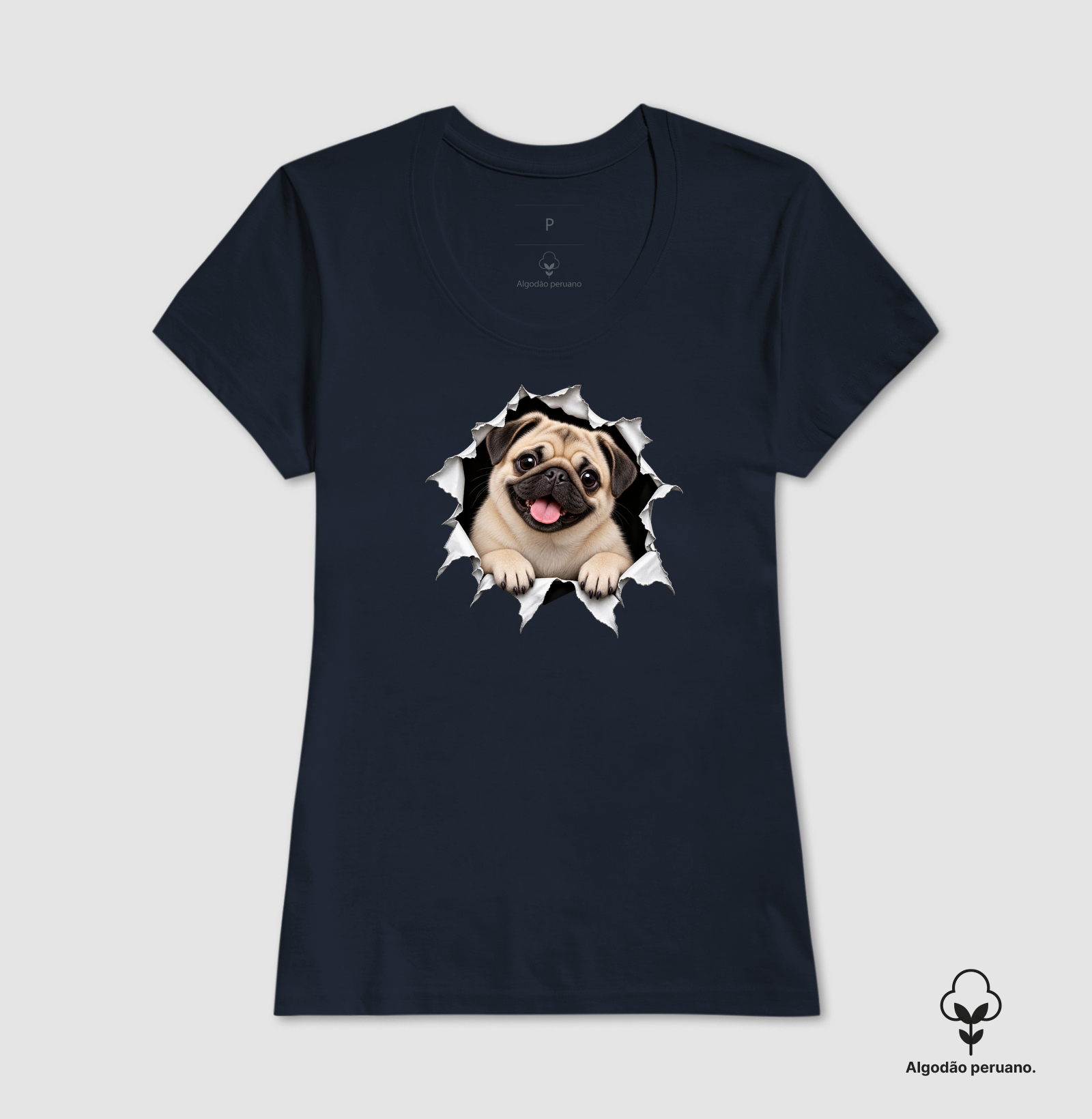 Pug Saindo da Camiseta - Imagem 4