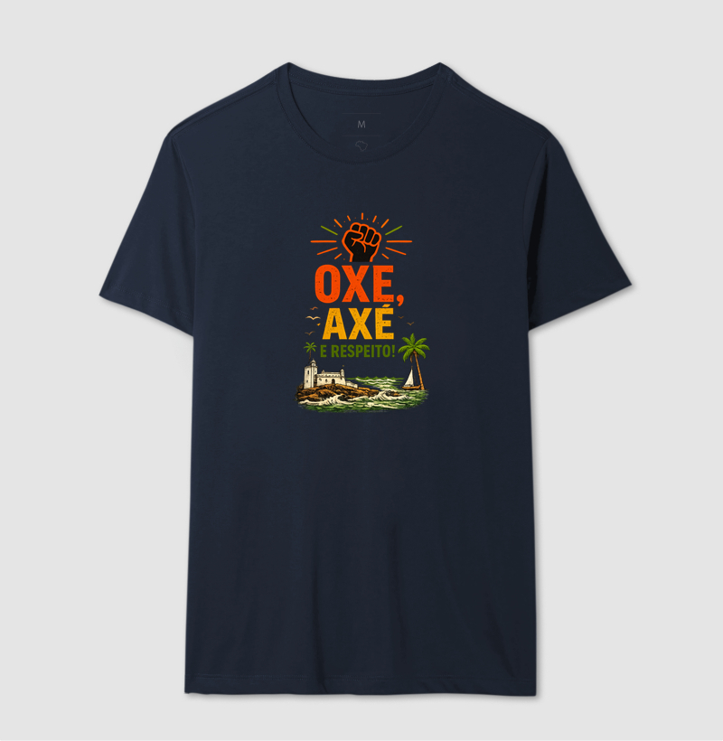 Camiseta Oxe, Axé e Respeito! Coleção Baianês. Masculina e Feminina. Algodão Premium. - Imagem 7