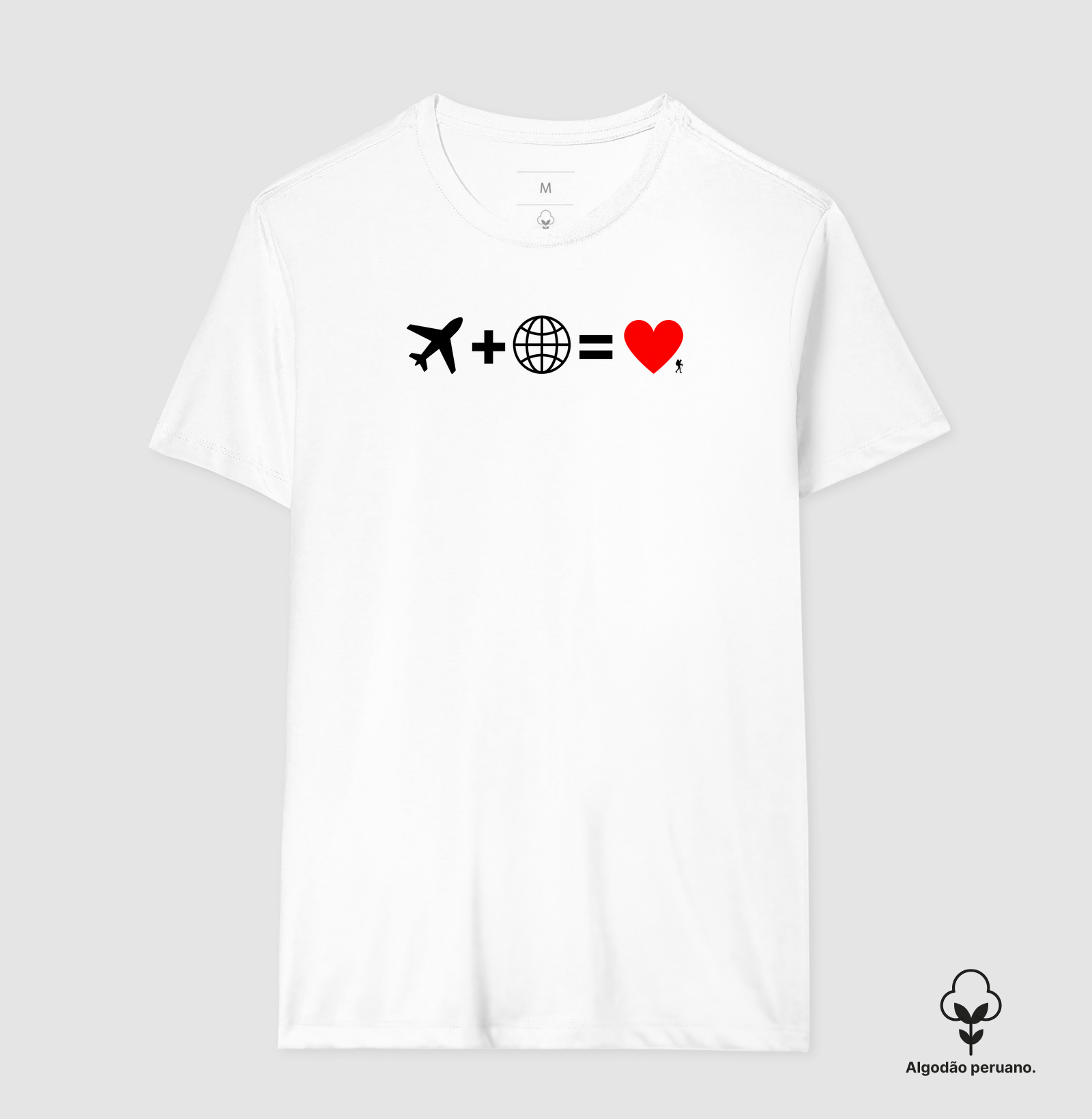 Camiseta Aviao Mais Mundo Igual Amor | Equacao Viagem Minimalista | Colecao Viciados em Viagem - Imagem 4