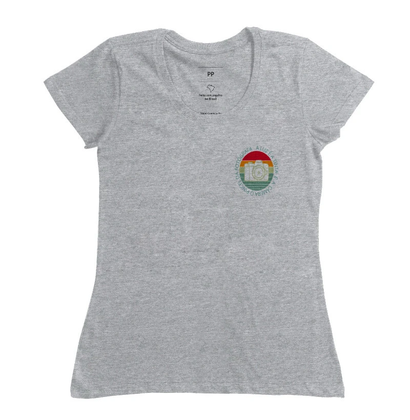 Camiseta feminina a luz é a tinta  - Imagem 7