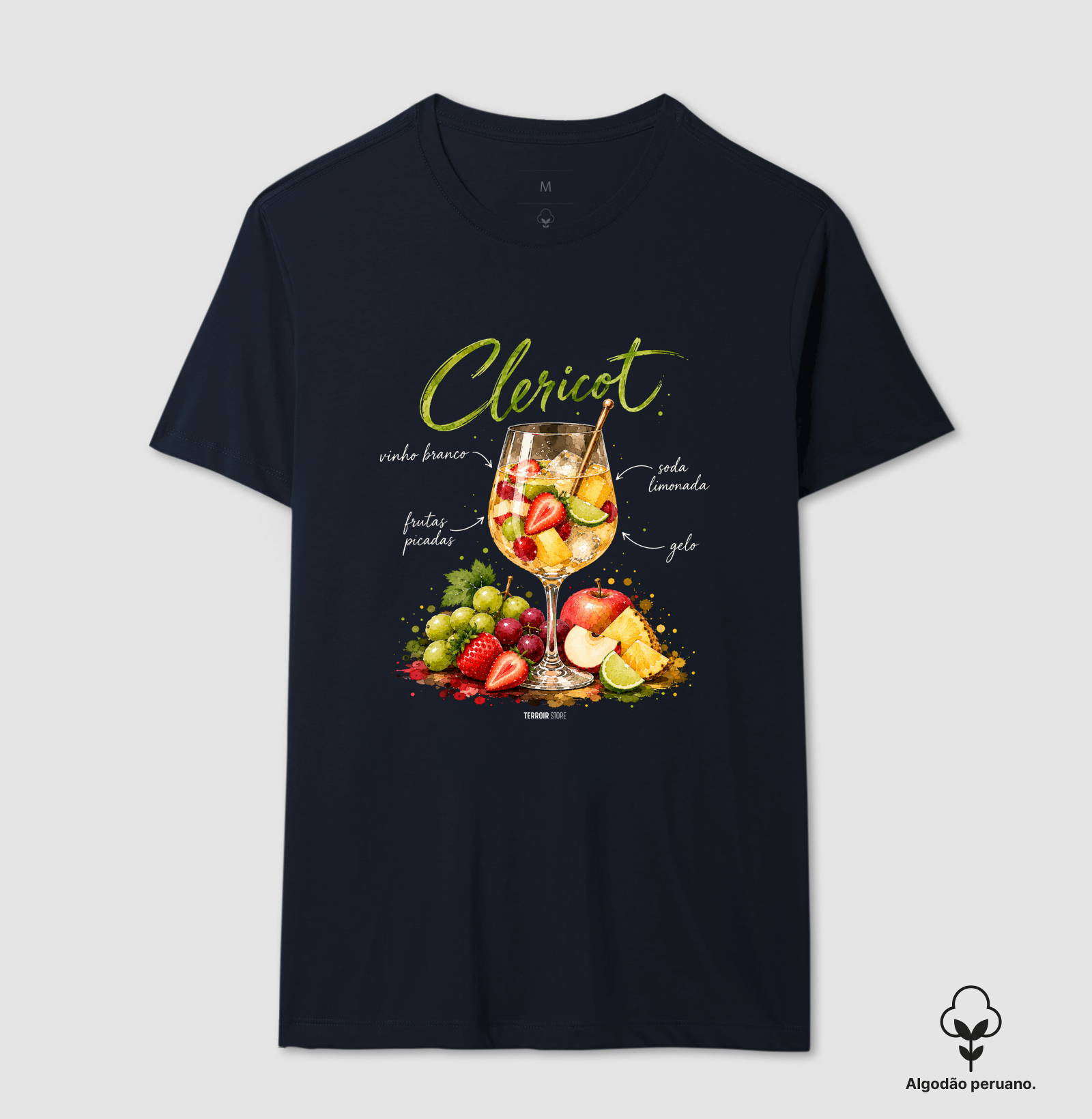 Camiseta Algodão Peruano Clericot – Drink com Vinho Branco e Frutas - Imagem 5