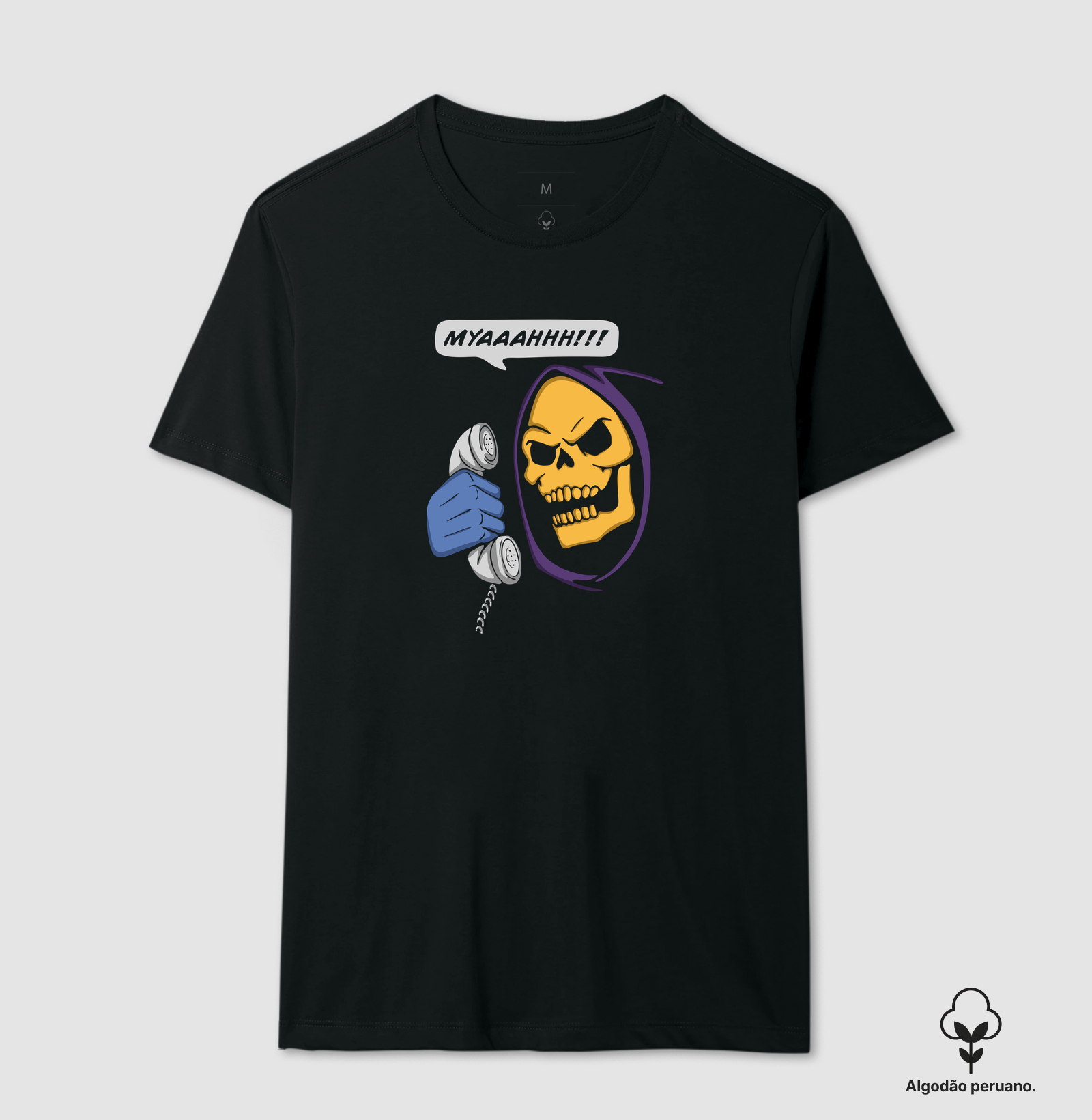 Camiseta Myah Phone Skeletor Algodão Peruano - Imagem 2