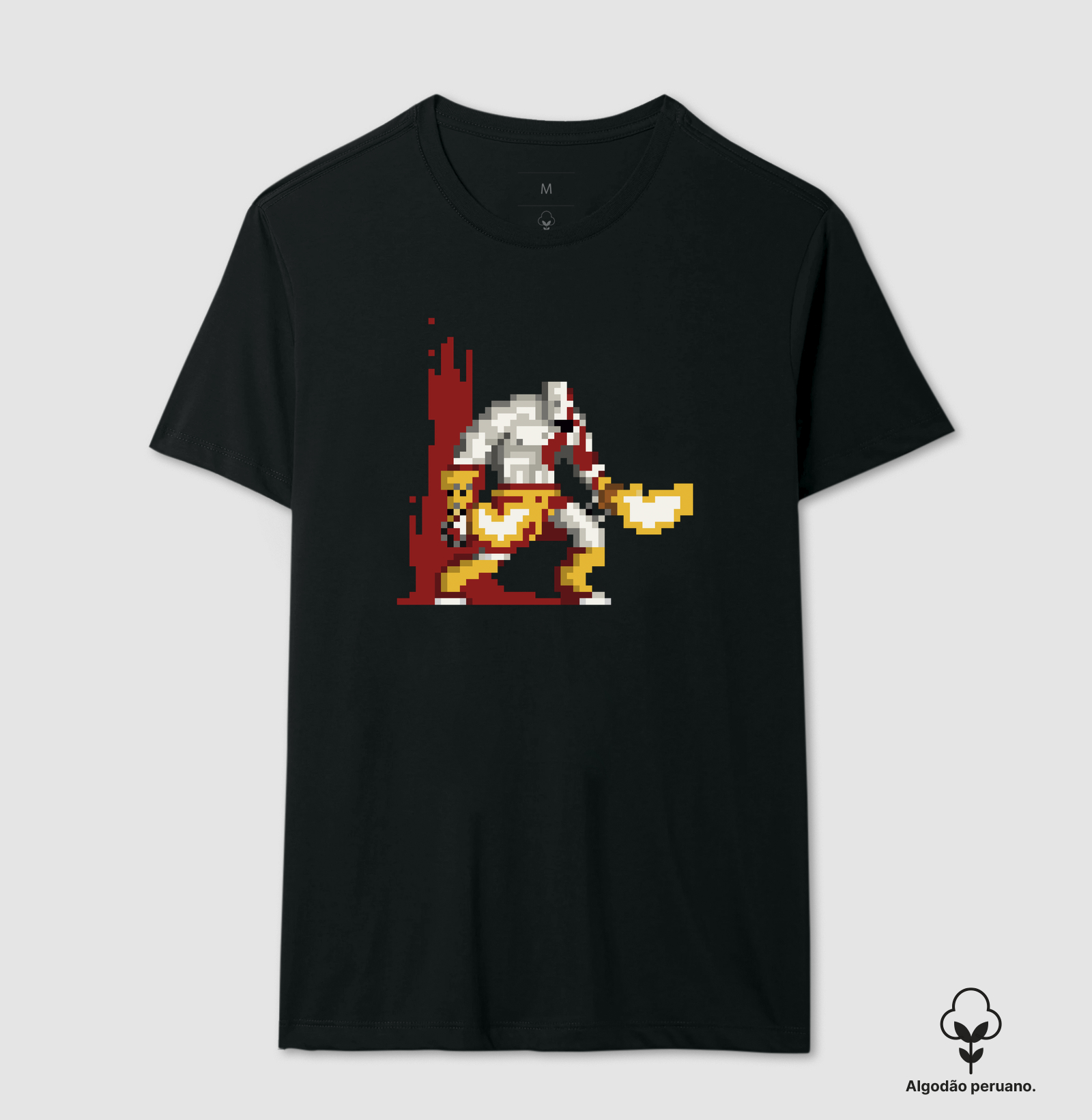 Camiseta Algodão Peruano Deus Grego Pixelado - Imagem 4