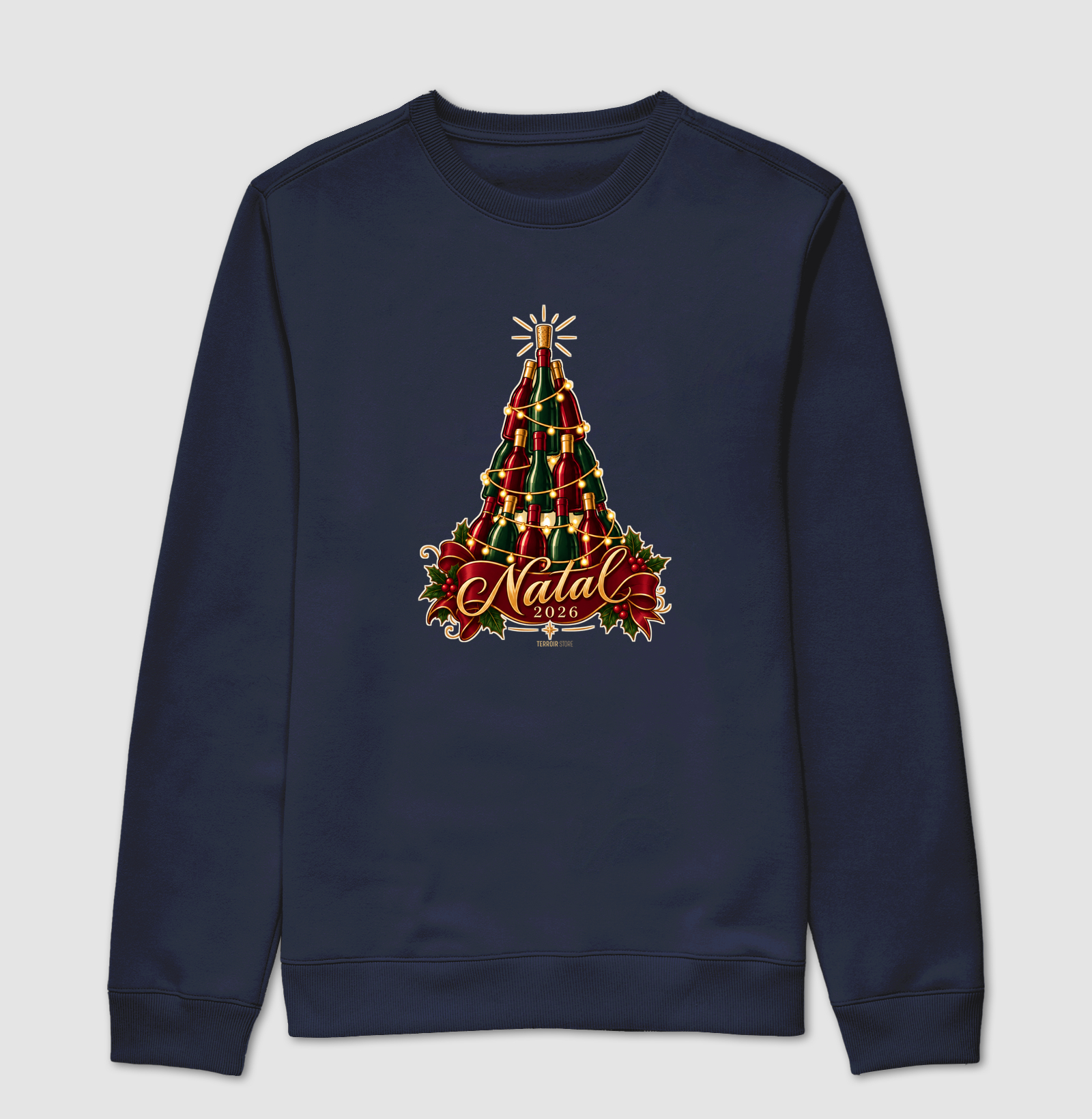 Suéter Moletom Natal 2026 – Árvore de Garrafas de Vinho - Imagem 5