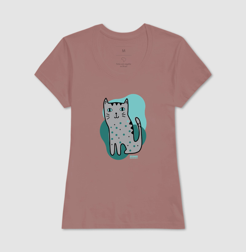 Desenho de gato cinza com fundo verde - Imagem 18