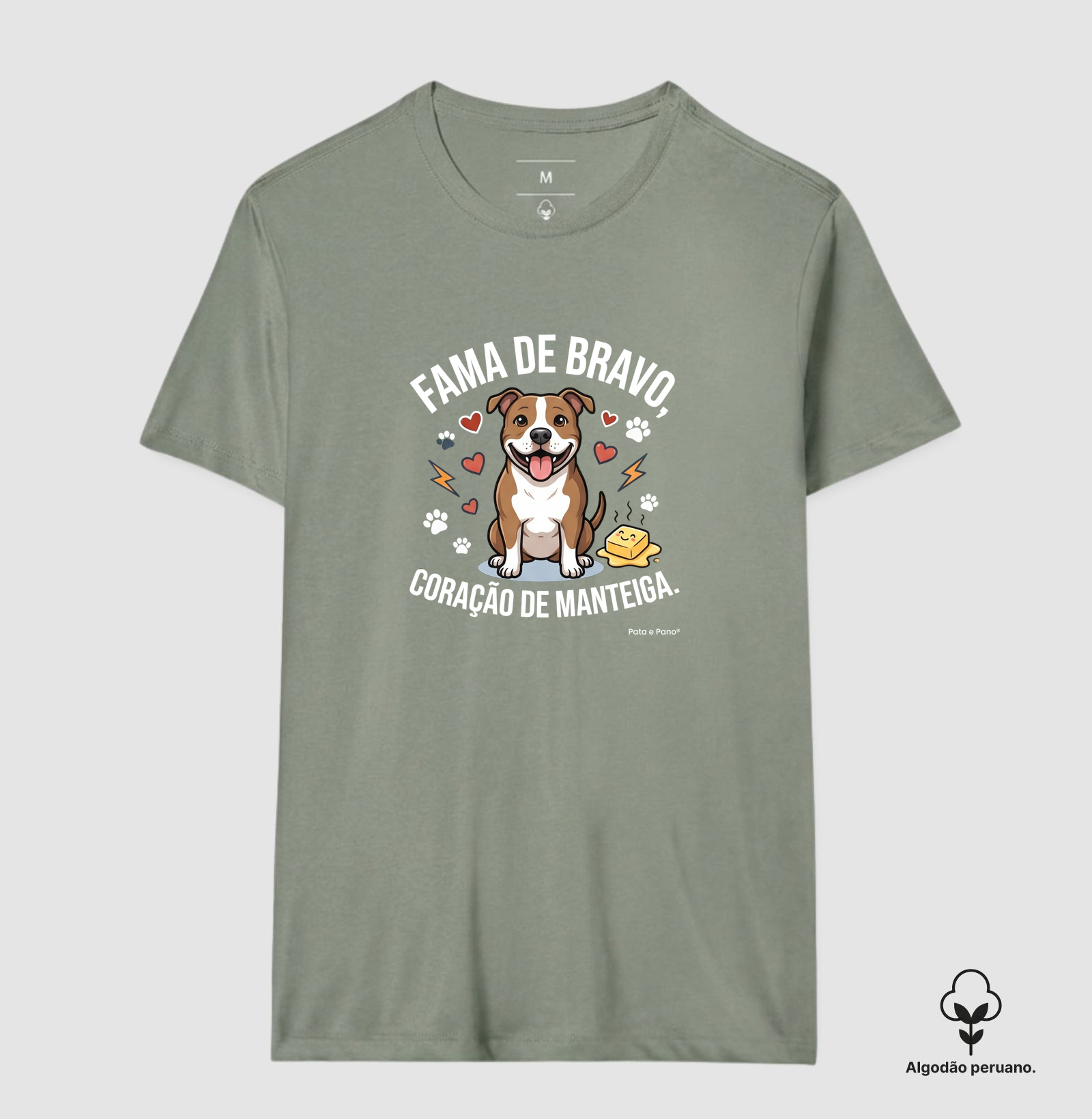 CAMISETA ALGODÃO PERUANO PITBULL FAMA DE BRAVO - Imagem 2