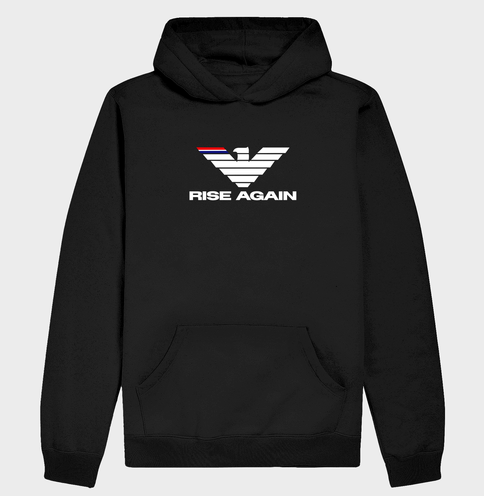 A estampa "Rise Again" é a representação visual da força de quem nunca desiste. Com uma águia estilizada de traços marcantes e design moderno, a arte simboliza poder, foco e a capacidade de se reerguer mais forte após cada batalha. - Imagem 2