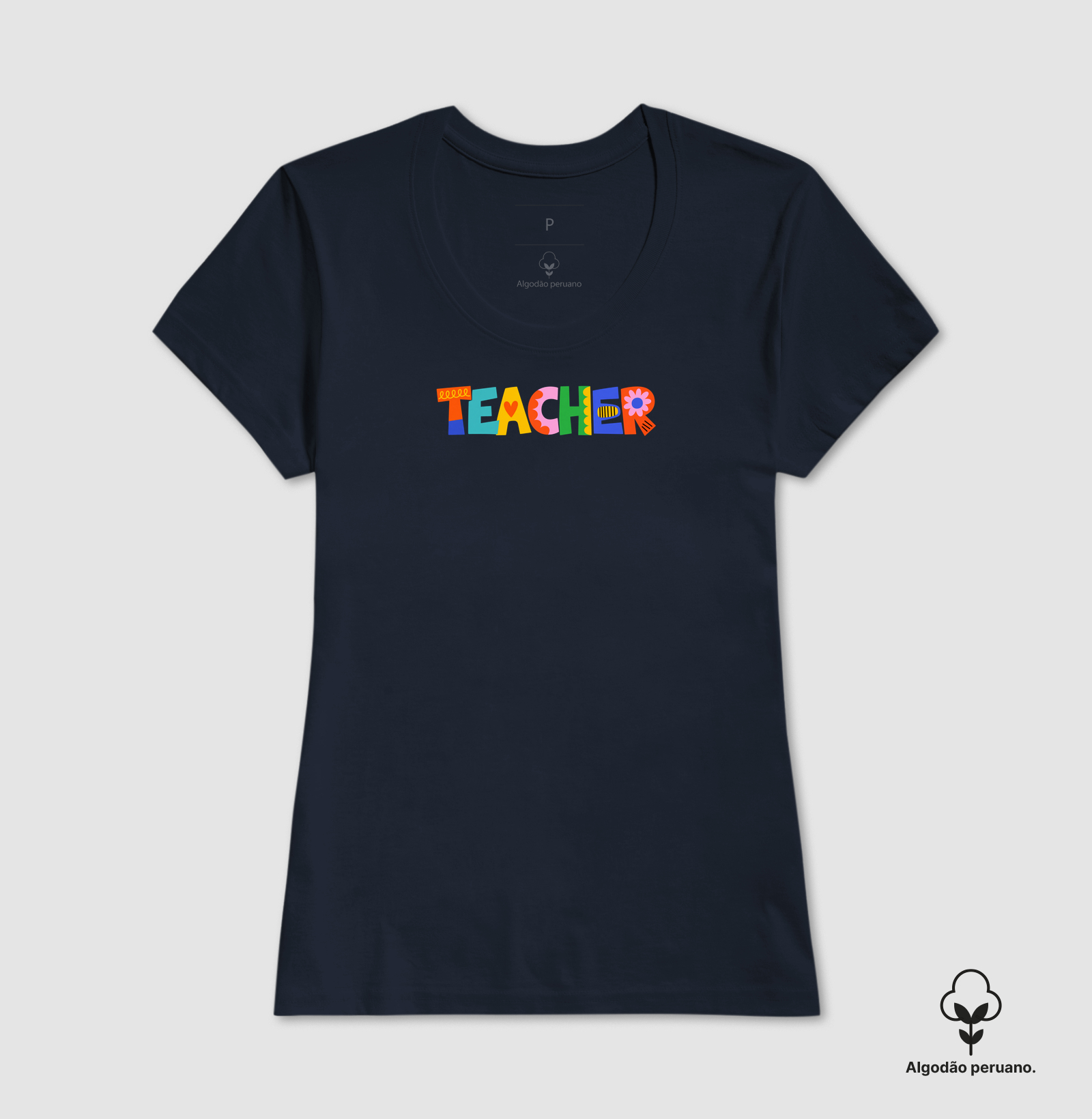 Teacher (Professor / Professora) Artístico & Colorido (algodão peruano) - Imagem 5