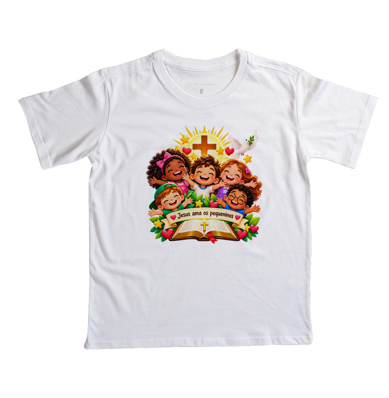 Camiseta Infantil Jesus Ama os Pequeninos - Imagem 6