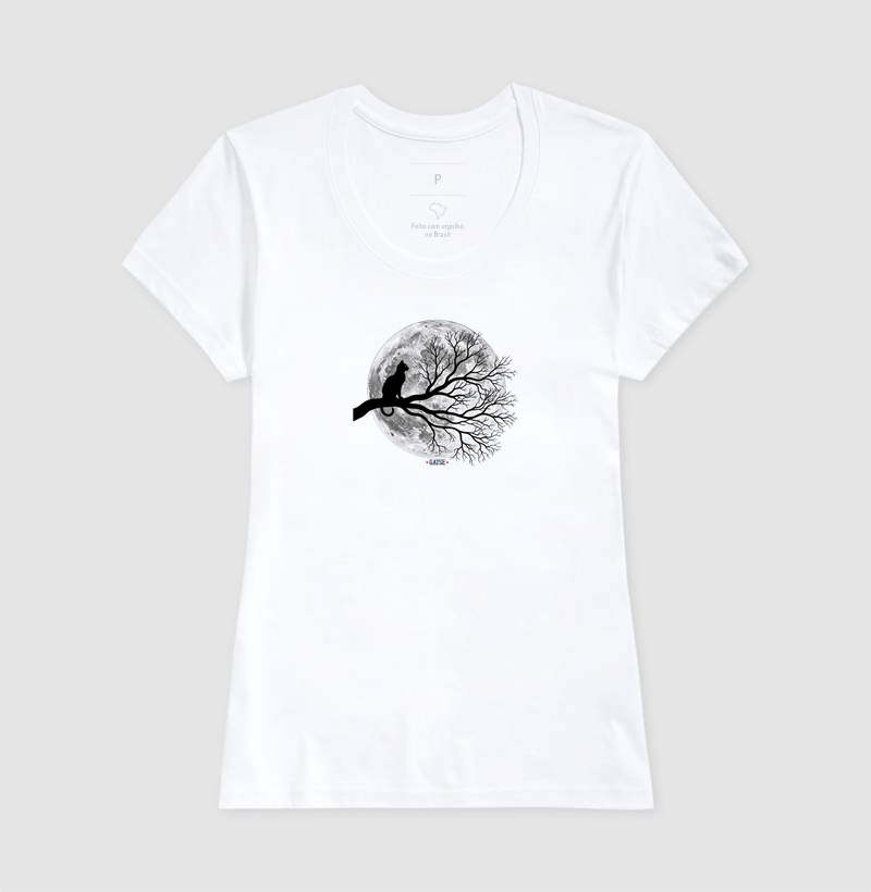 Camiseta Gato na Lua Cheia. - Imagem 8