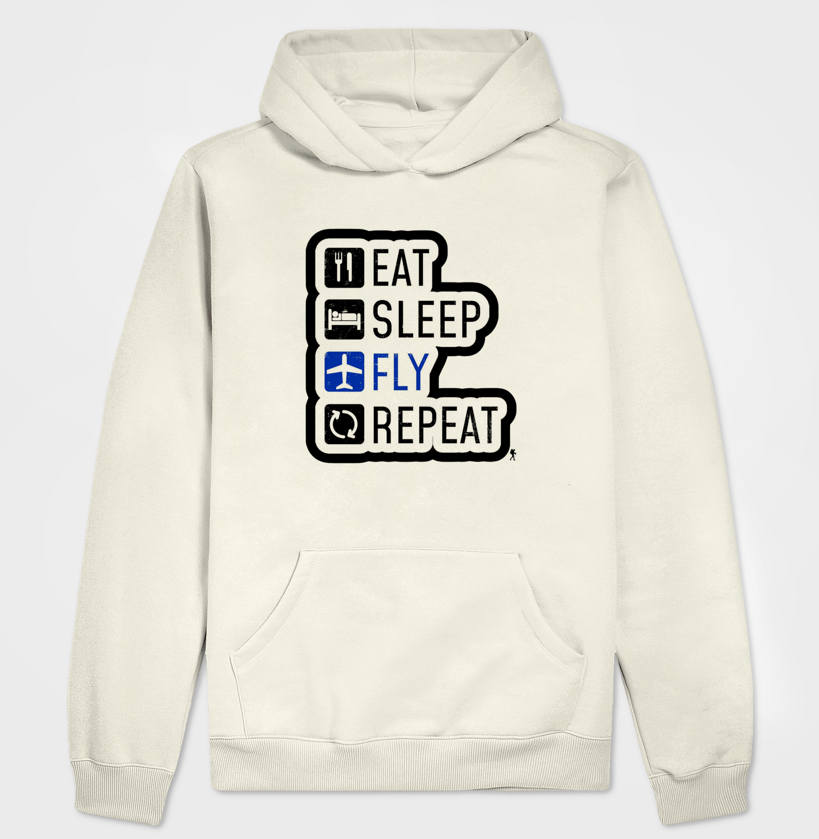 Camiseta Eat Sleep Fly Repeat | Rotina do Viajante Viciado | Colecao Viciados em Viagem - Imagem 3