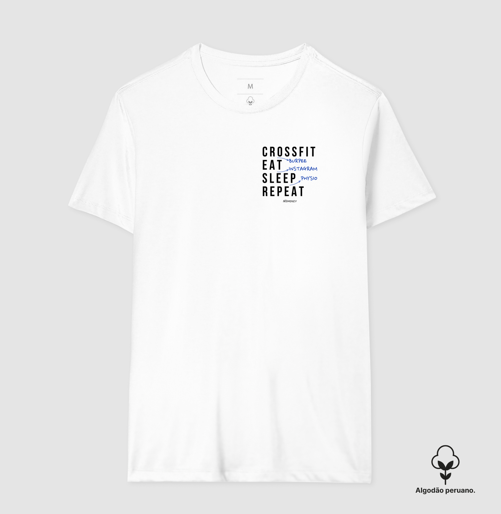 Camiseta Crossfit (Burpee). Eat. Sleep. Repeat. - Algodão Peruano - Imagem 4