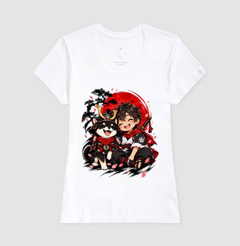Pequeno Samurai & Shiba — Amigos de Honra (Preto) - Imagem 5