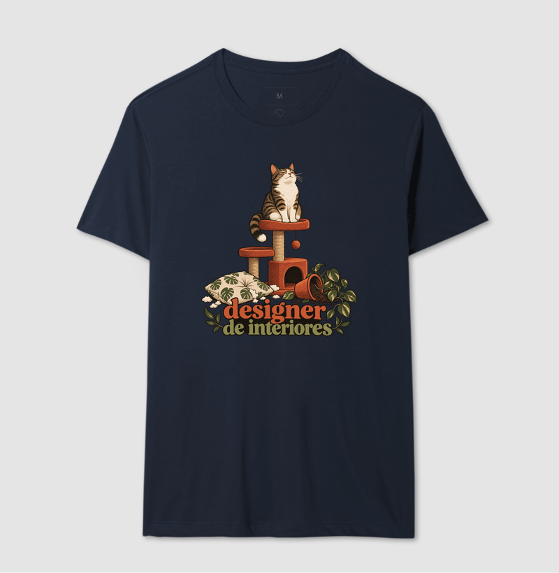 Camiseta Gato Humor "designer de interiores" | Pelo & Pano - Imagem 6
