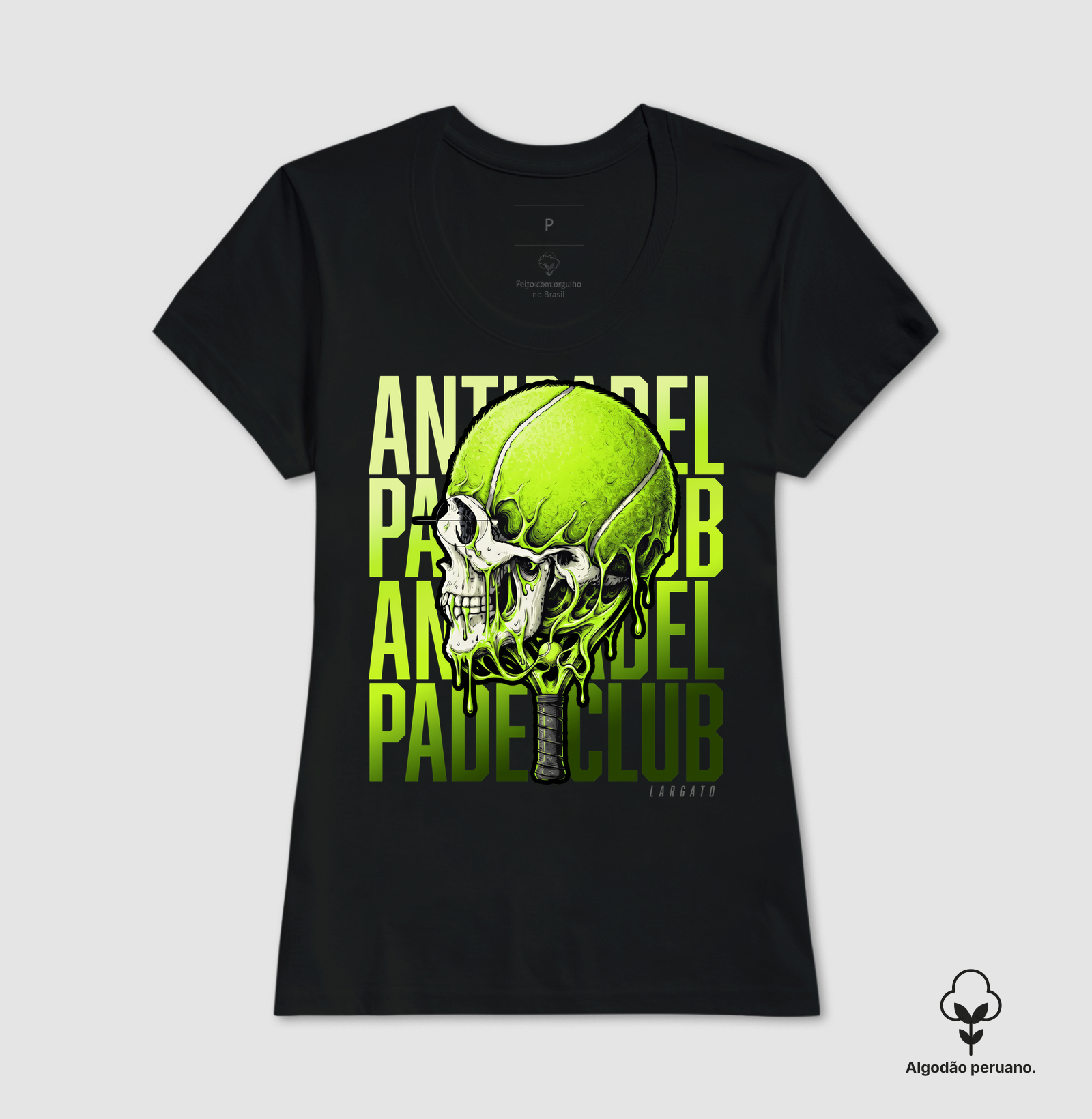 Camiseta Anti-Padel Caveira Verde - Imagem 3