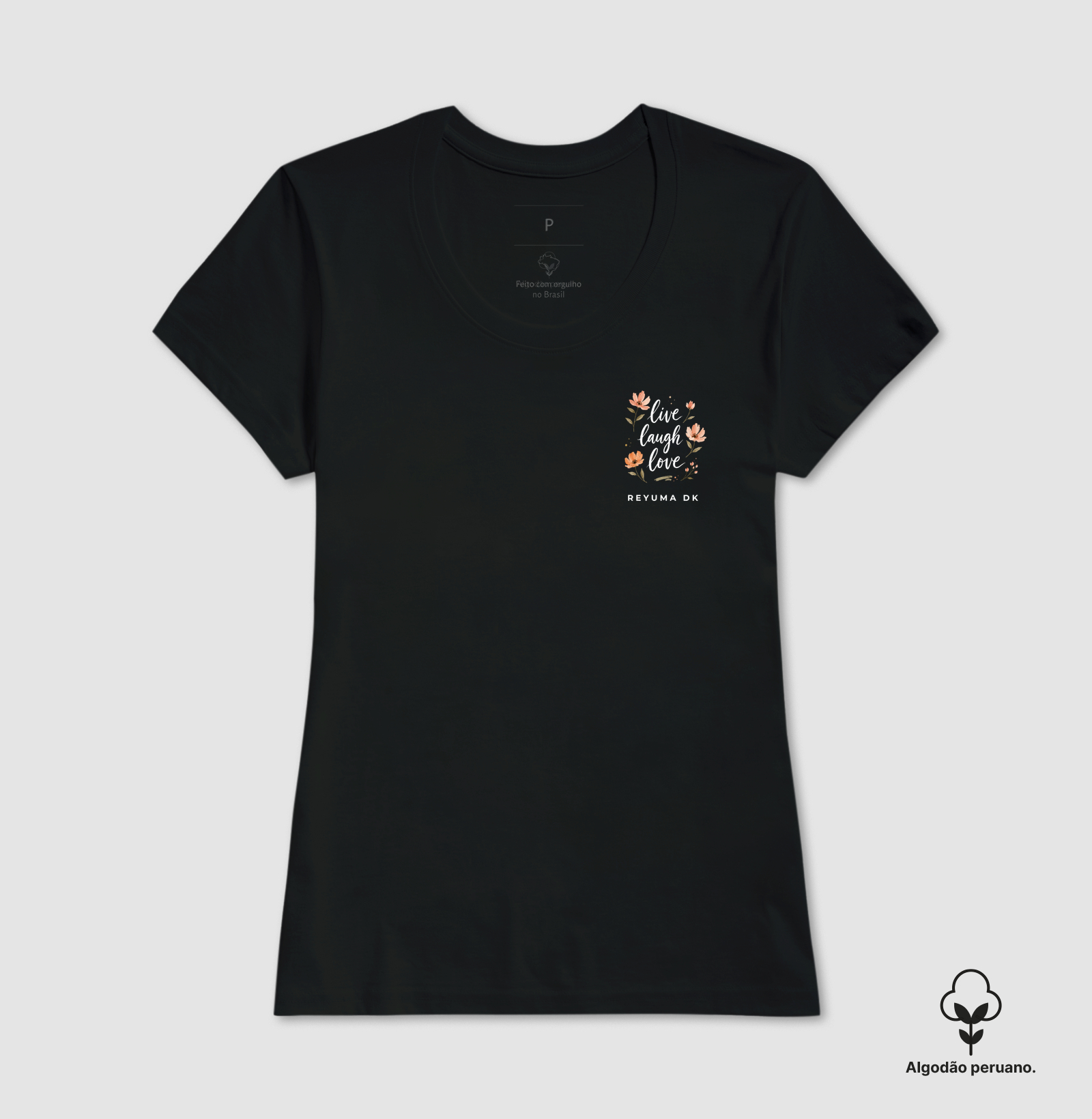 Camiseta Feminina Babylook de Algodão Peruano Live, Laugh, Love - Imagem 5