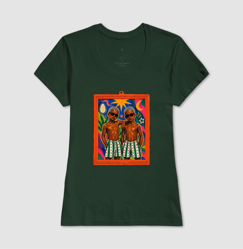 Camiseta São Cosme e Damião Moldura Espelho - Imagem 11