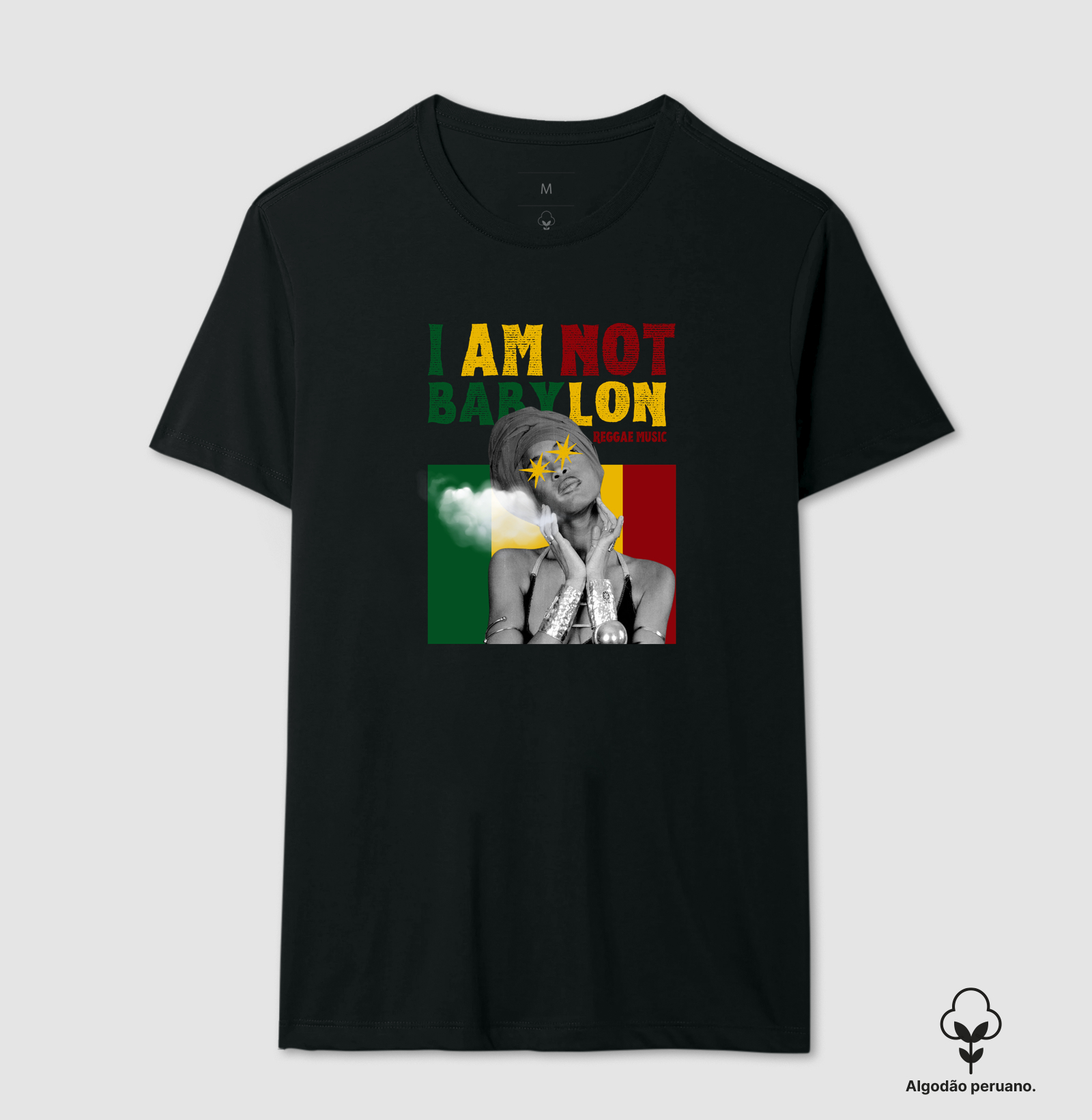 Camiseta Oversized  I Am Not Babylon!  Coleção Reggae. Unissex. Algodão Premium. - Imagem 3