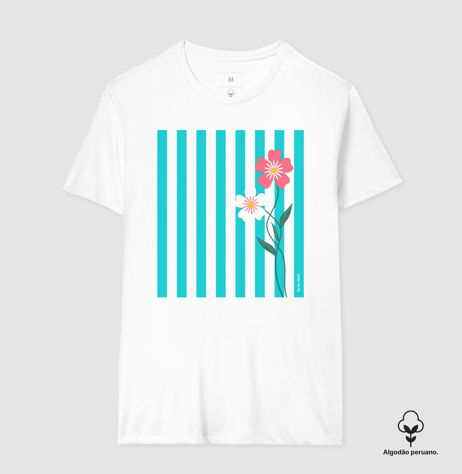 FLOR ROSA 01 - Algodão Peruano - Imagem 8