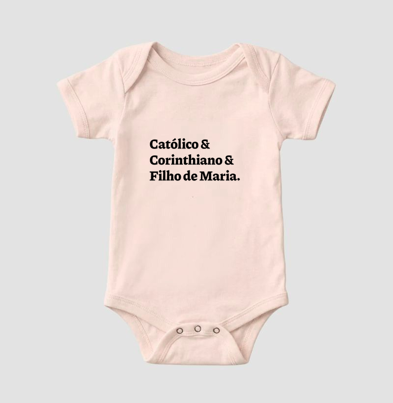 Católico & Corintiano & Filho de Maria - Body Infantil - Imagem 5