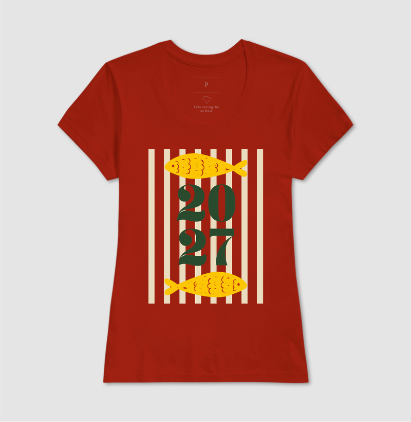 Camiseta Ano Novo 2027 Peixe Mediterrâneo Algodão - Imagem 12