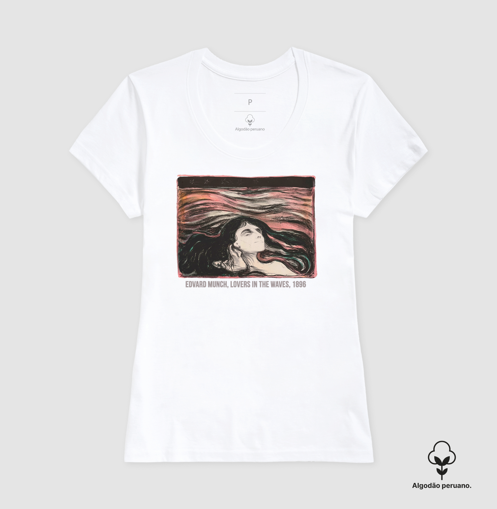Camiseta Algodão Tanguis Peruano Lovers In The Waves Munch - Imagem 9