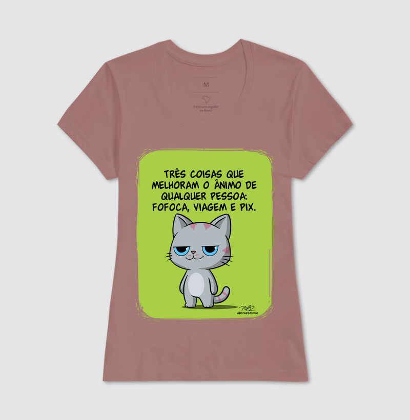 Camiseta Gato Sincero Fofoca Viagem e Pix - Imagem 17