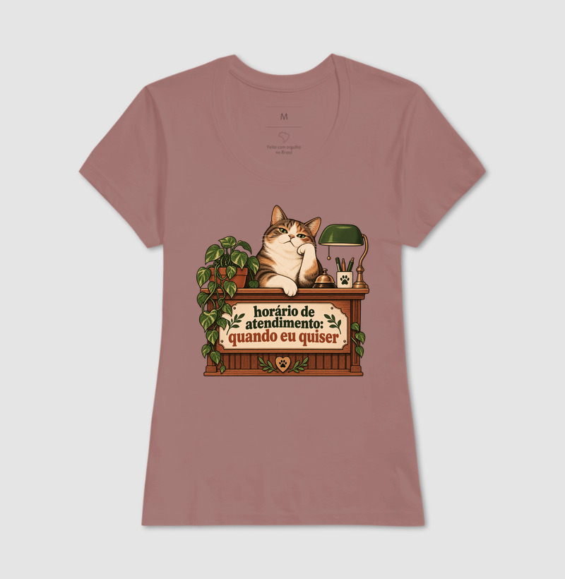 Camiseta Gato Engraçada "horário de atendimento" | Pelo & Pano - Imagem 17